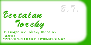 bertalan toreky business card