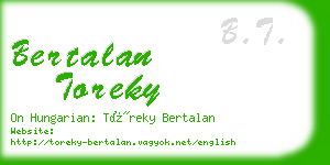 bertalan toreky business card